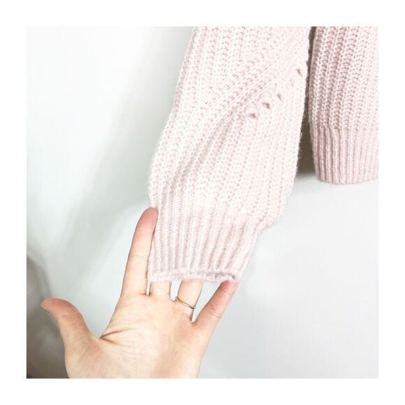 Gap Sweater Womens Wool Alpaca Blend Knit Crew Neck Blush Pink Ladies Medium NEW - Picture 7 of 8